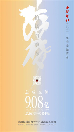 2023西泠春拍9.08亿元圆满落槌,总成交率84%!