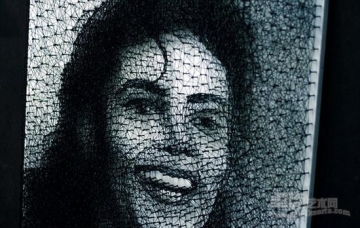 乌克兰艺术家仅用钉子细线创作MJ肖像令人惊叹